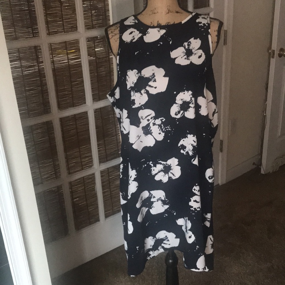 Navy & White A-Line Dress